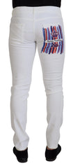 Men's White Slim Skinny Stretch Cotton Denim Jeans Clothing
