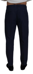 Men's Cotton Slim-Fit Trousers Navy