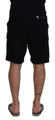 Men's Black Cotton Bermuda Cargo Shorts