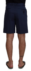 Men's Blue Chinos Cotton Stretch Casual Shorts