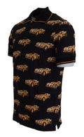 Men's Car-Print Cotton Polo Black