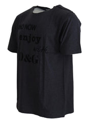 Men's Gray Crewneck Cotton Short Sleeve T-Shirt