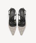 Minimalist Weave Pointed Toe Heeled Slingback