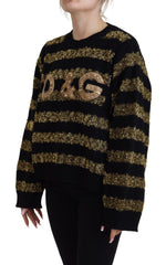 Women's Black Gold D&g Crystal Cashmere Sweater Clothing