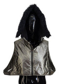 Silver Fur Whole Head Wrap Men Capello Nylon Hat Lamb