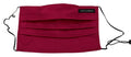 Women's Maroon Silk Pleated Elastic Ear Strap One Size Face Mask Accessory