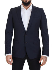 Men's Dark Blue Wool Single Breasted Martini Blazer Virgin Clothing