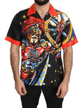 Men's Multicolor Printed Short Sleeves Casual Shirt Silk