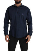 Men's Navy Blue Cotton Dress Formal Shirt