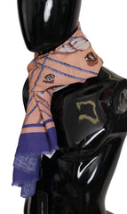 Men's Linen Seashell Print Scarf Multicolor