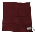 Men's Maroon Silk Crown Square Wrap Handkerchief Scarf Red