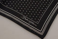 Men's Black Polka Dots Dg Logo Square Handkerchief Silk Accessory