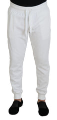 Men's Logo-Embroidered Cotton Joggers White