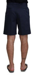 Men's Blue Chinos Cotton Stretch Casual Shorts Elastane