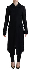Women's Black Button Down Long Blazer Cotton Jacket Clothing