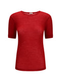 Versace Ribbed Wool Knit T-Shirt — Red