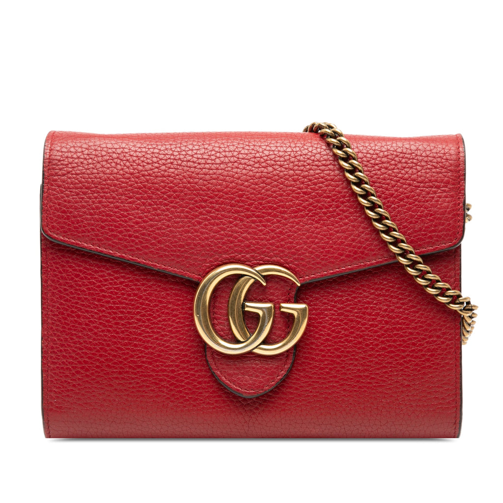 GG Marmont Leather Wallet on Chain