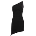 Black Asymmetric Mini Dress