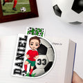 Marcapáginas magnético personalizado con el nombre y el número de un personaje de dibujos animados de fútbol Regalo de Navidad y Cumpleaños para los amantes del fútbol Los ratones de biblioteca