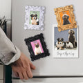 Marco de pintura al óleo personalizado Imán para nevera con nombre Decoración del hogar Cumpleaños Aniversario Regalo para amante de las mascotas