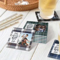 Posavasos de cerámica con foto personalizado You Are the Greatest Hero Buffalo Plaid Design Birthday Father's Day Christmas Gift for Dad