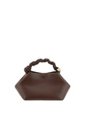 Ganni Hexagonal Leather Shoulder Bag — Brown