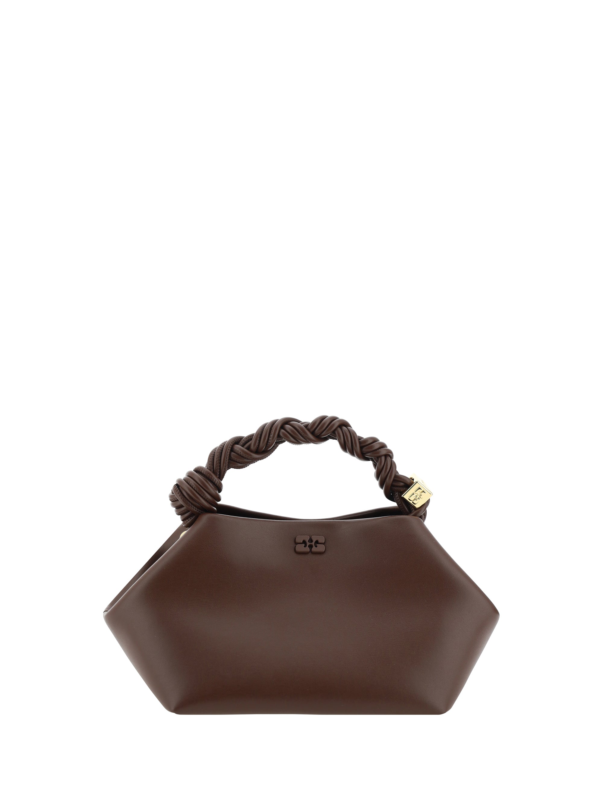 Ganni Hexagonal Leather Shoulder Bag — Brown