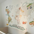 Vinilo Decorativo Infantil Mapa Mundi L 180x120cm