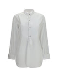 Maison Margiela Band Collar Cotton Shirt — White