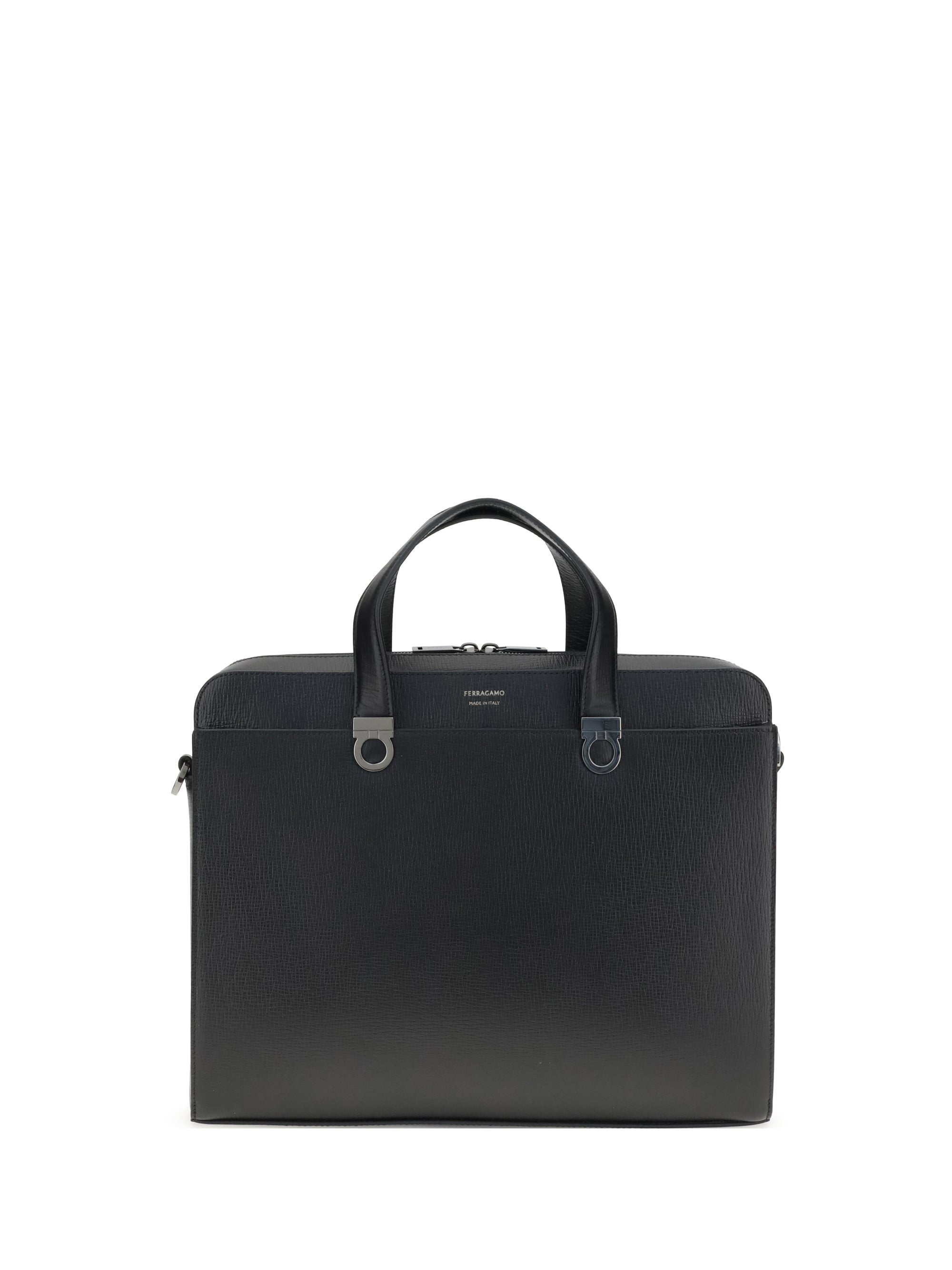 Ferragamo Gancini Briefcase — Black