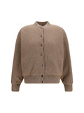 Brunello Cucinelli Ribbed Cashmere Cardigan — Brown