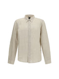 Hugo Boss Black Linen Regular-Fit Shirt — Beige