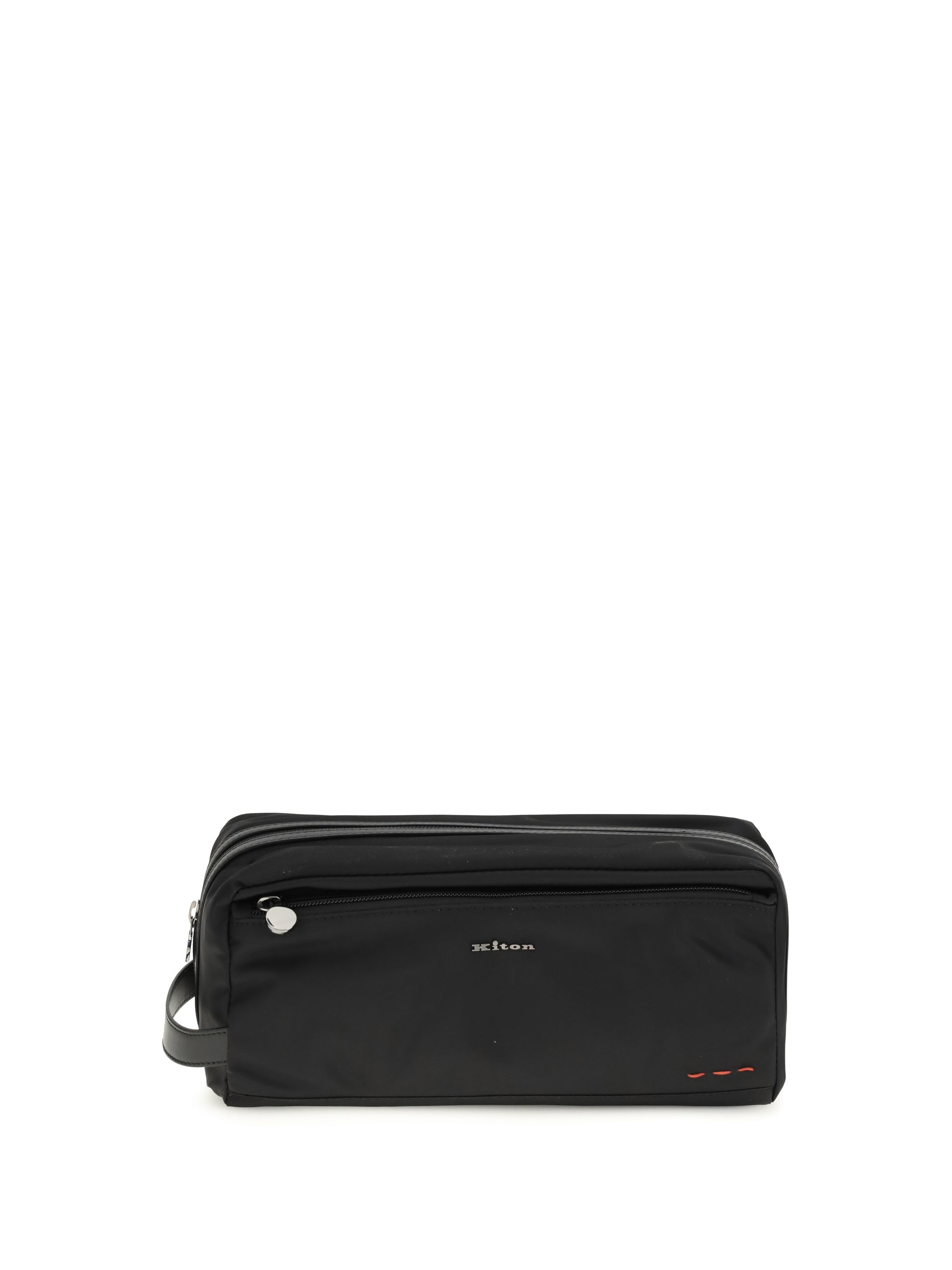 Kiton Fabric Zip Closure Travel Wallet — Black
