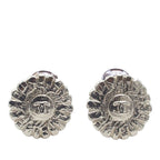 CC Silver Plated Sunflower Clip on Earrings