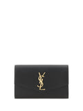Saint Laurent Calf Leather Chain Wallet — Black