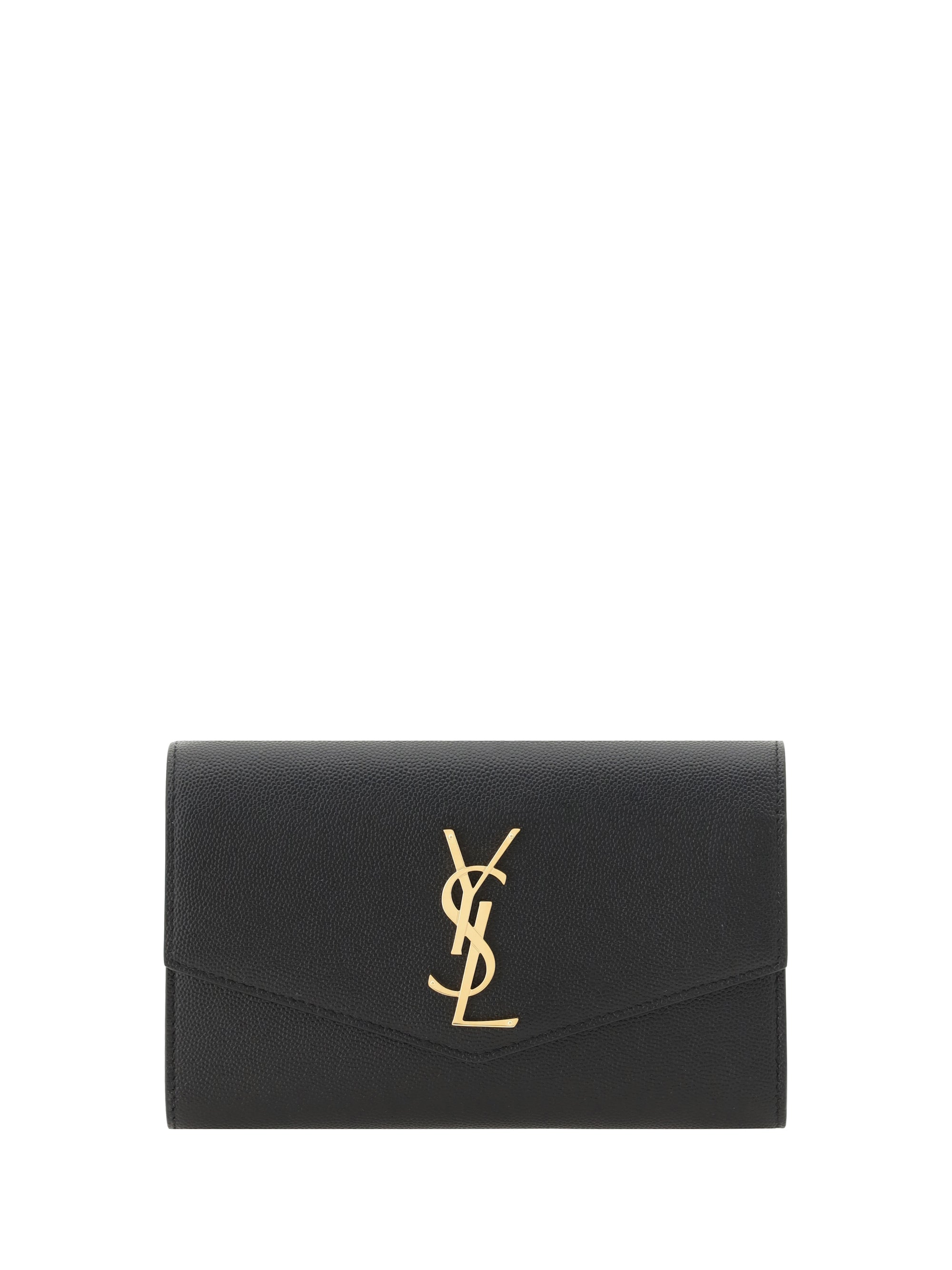 Saint Laurent Calf Leather Chain Wallet — Black