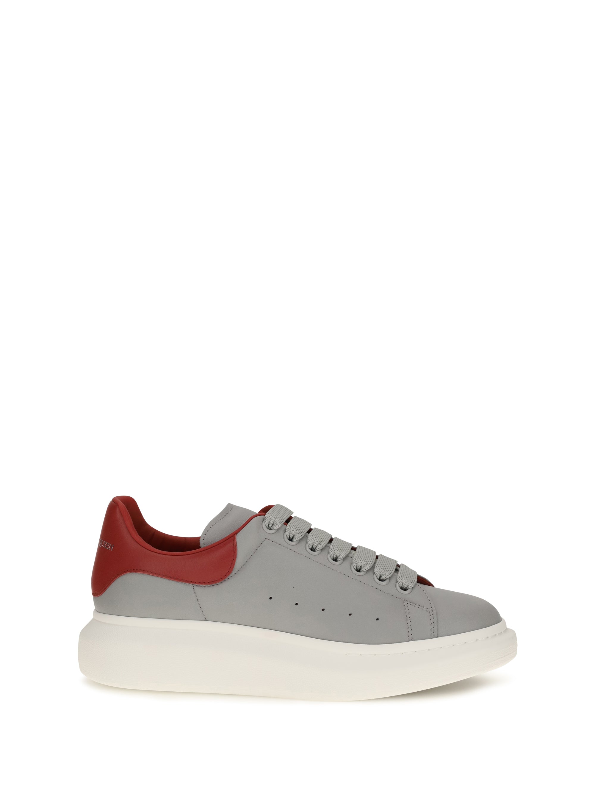 Alexander McQueen Leather Platform Sneaker — Gray