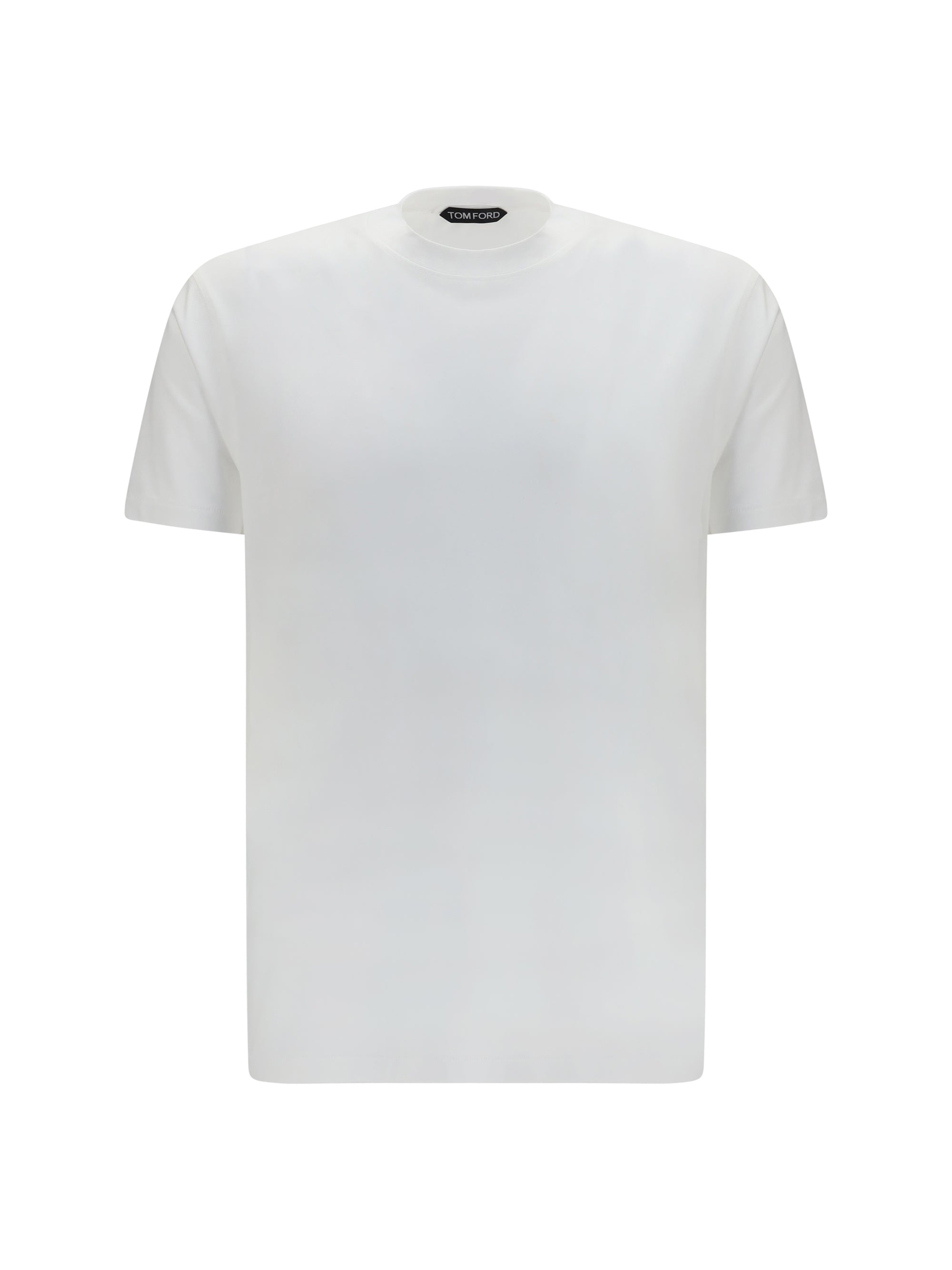 Tom Ford Ribbed Crew Neck Cotton T-Shirt — White