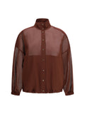 Brunello Cucinelli Cotton Organza Overshirt — Brown