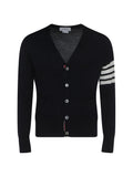 Thom Browne Striped Virgin Wool Cardigan — Navy