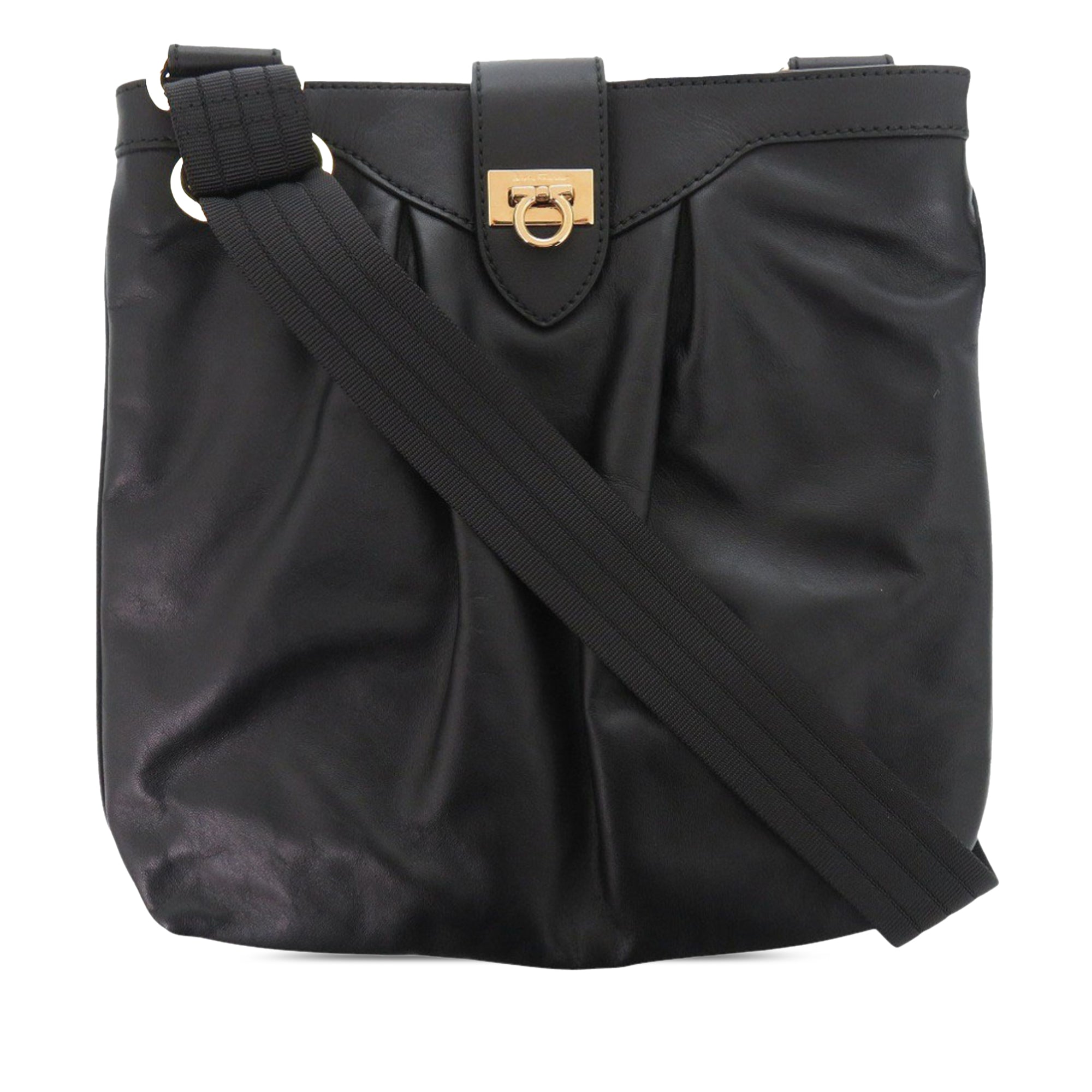 Leather Gancini Crossbody