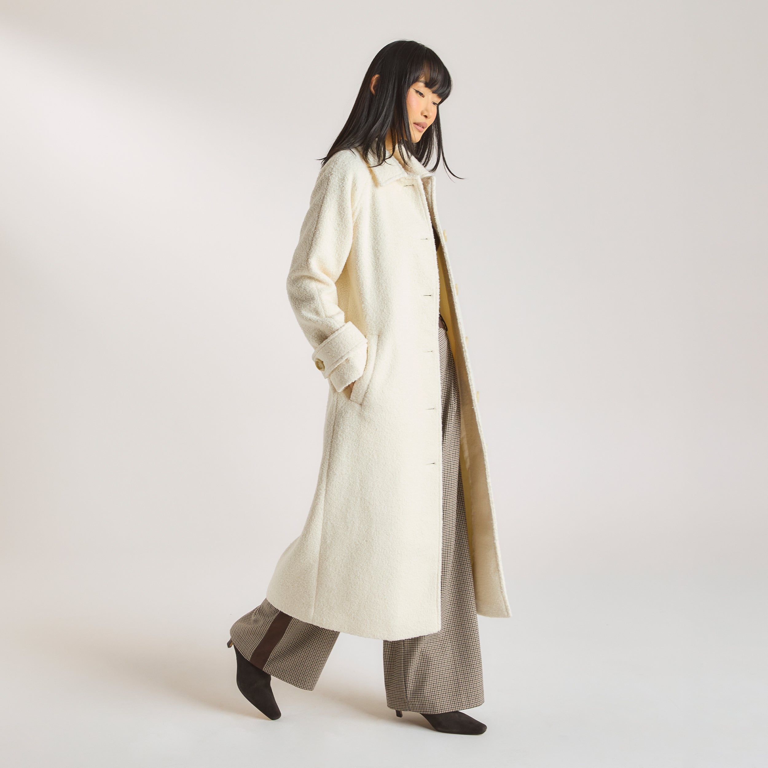 Lounge Underwear Shearling Coat - Cream