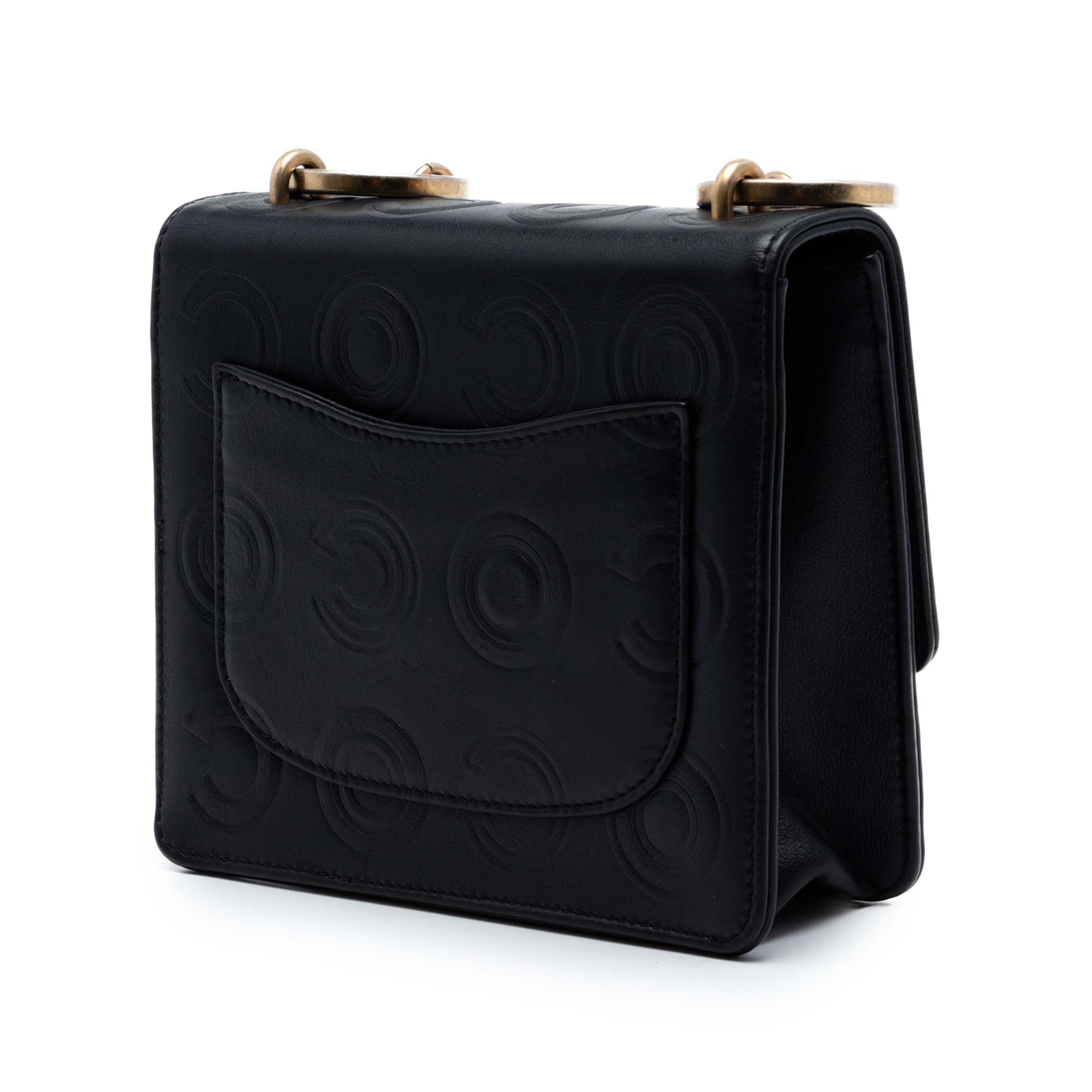 Mini Square Calfskin Coco Embossed Flap
