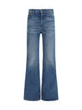 Chloé Flared Organic Cotton Denim Jeans — Blue