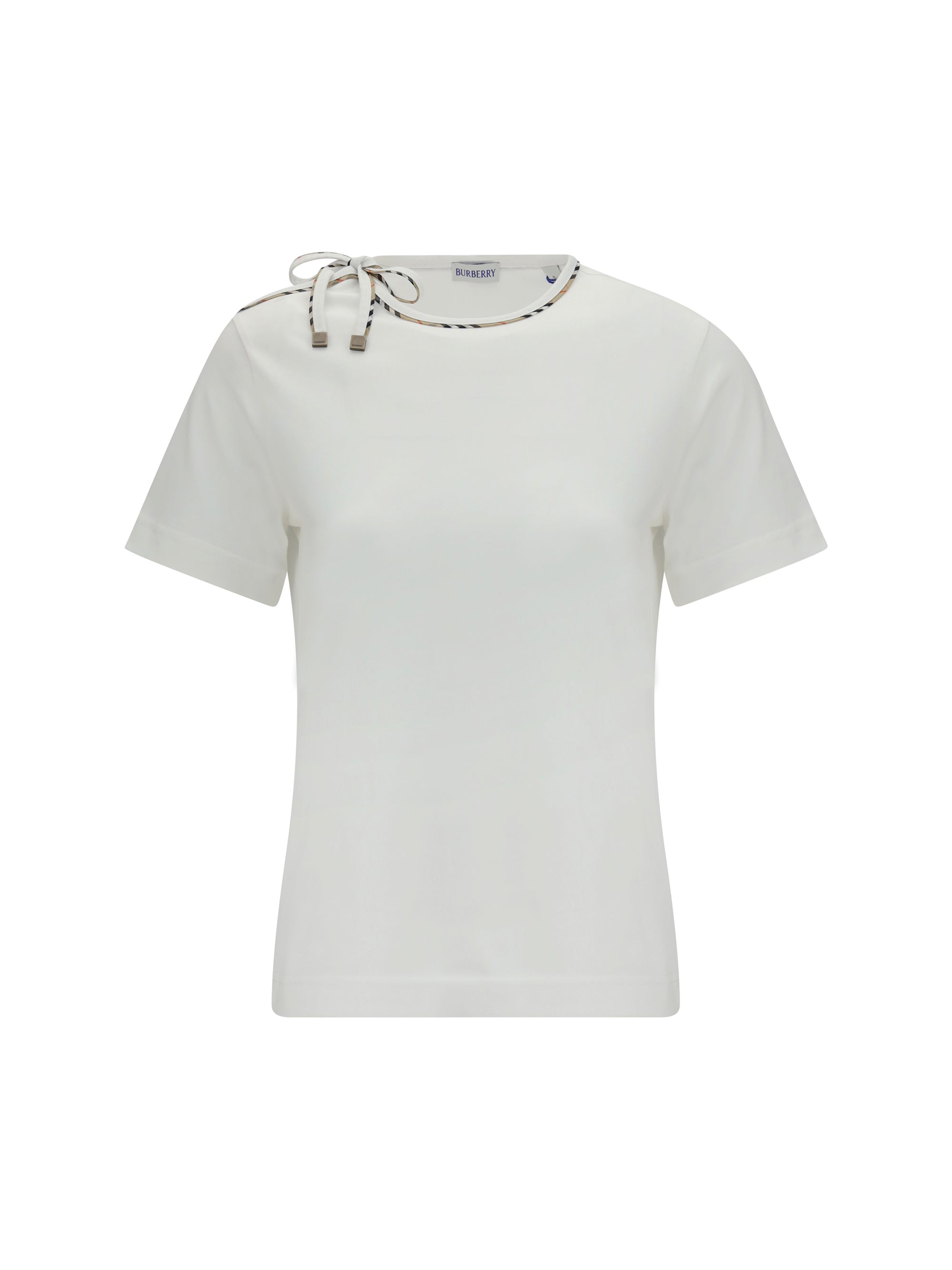 Burberry Lace-Detail Cotton T-Shirt — White