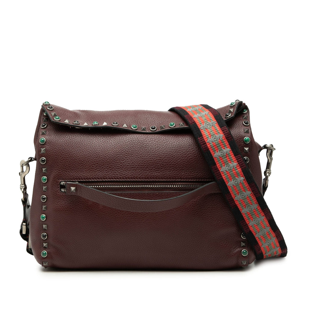 Leather Rolling Rockstud Crossbody