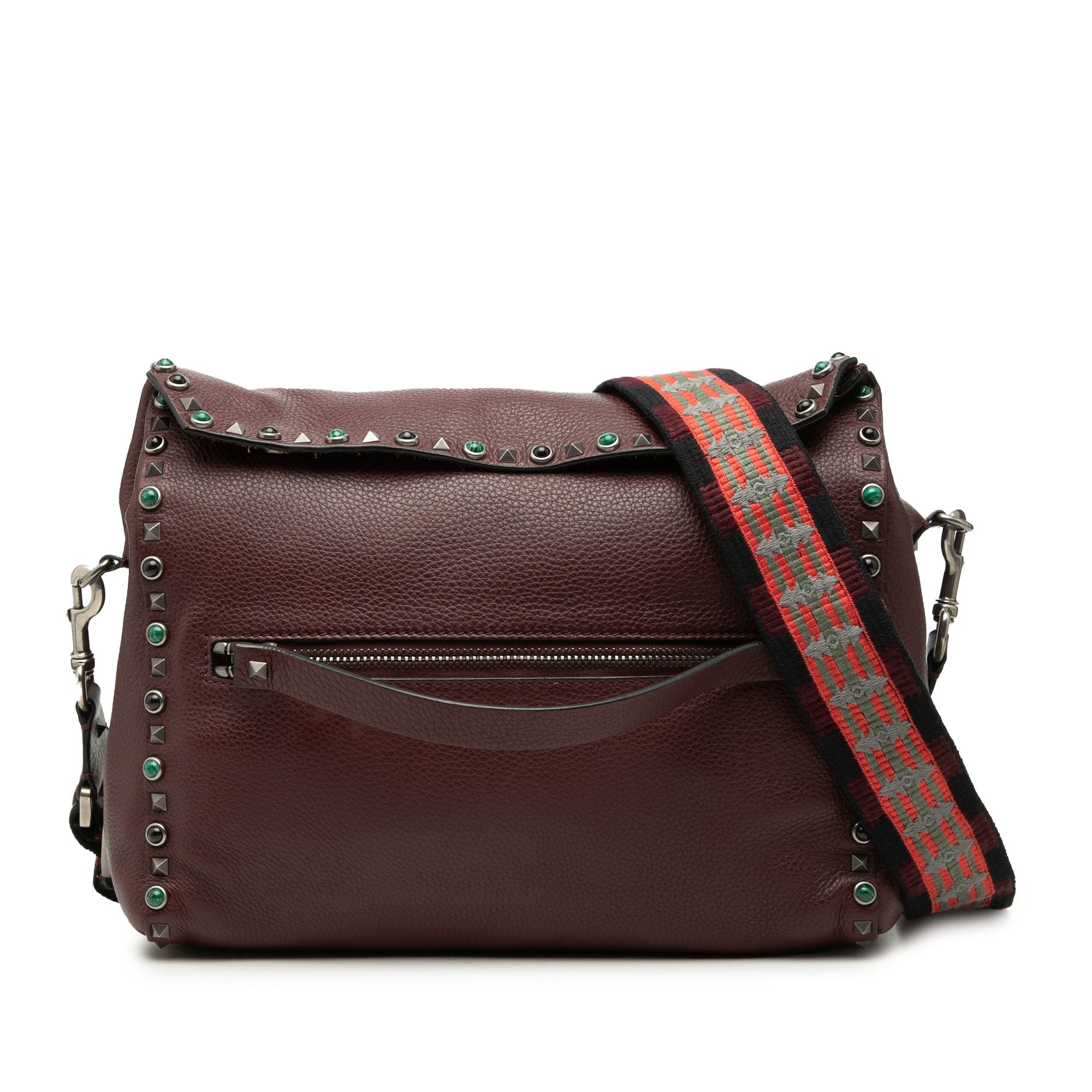 Leather Rolling Rockstud Crossbody