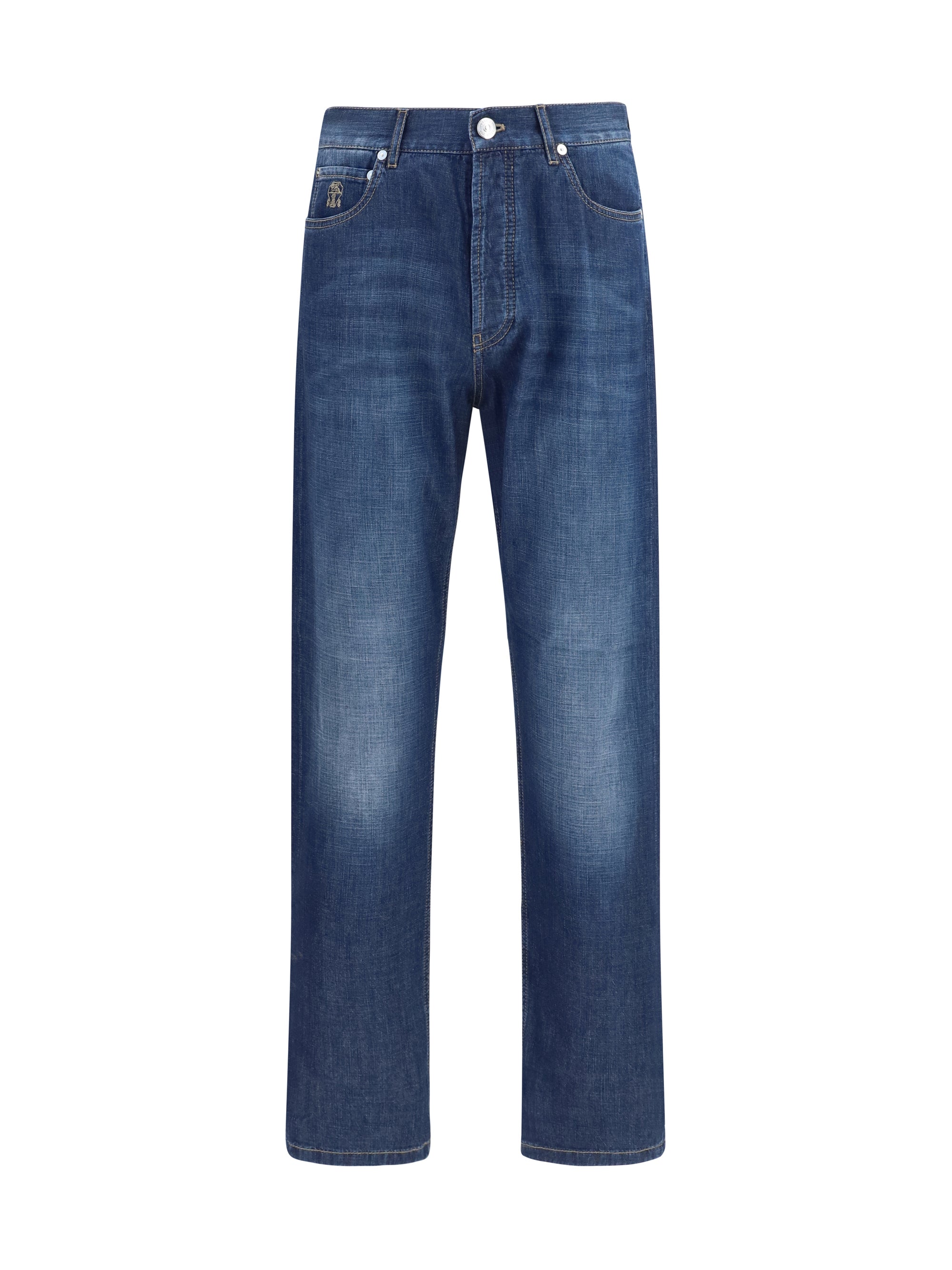 Brunello Cucinelli Lightweight Cotton Jeans — Blue