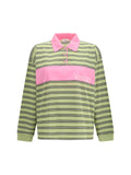 Versace Striped Intarsia Cotton Polo — Green