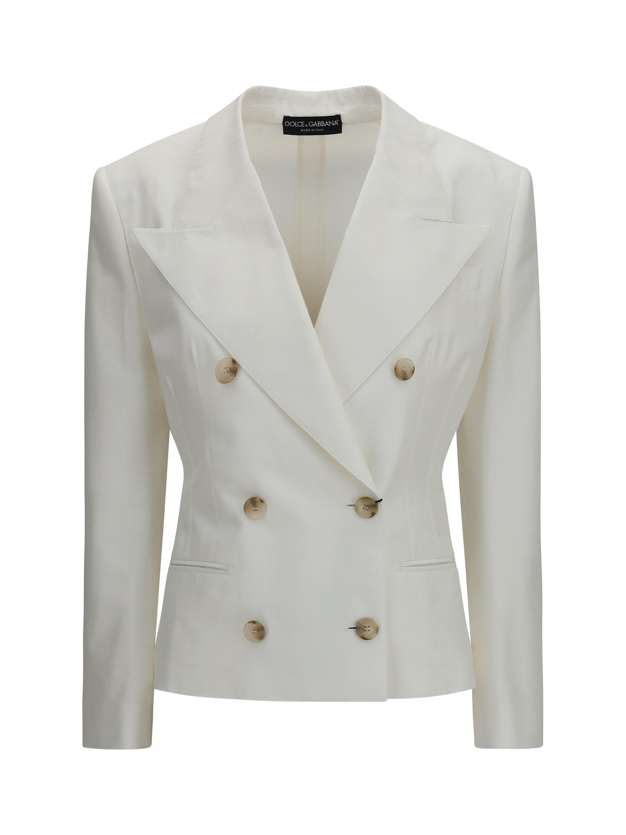 Dolce & Gabbana Double-Breasted Tailored Blazer — White